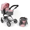 BAYER CHIC 2000 Combi Poppenwagen Lia Melange Grijs-roze