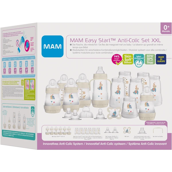 MAM Easy Start Anti-Colic XXL Flessenset, Olifant 4 MAM Easy Start Anti-Colic XXL Flessenset, Olifant - Afbeelding 4