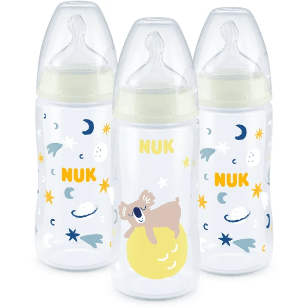 NUK Set Van 3 Flessen First Choice ⁺ Night 300 Ml Koala/geel 1 NUK Set Van 3 Flessen First Choice ⁺ Night 300 Ml Koala/geel