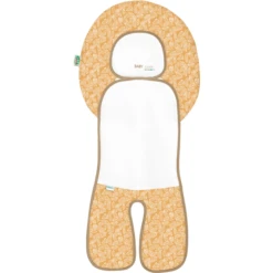 Odenwälder Autostoelhoes Babycool White Leaves Mosterd